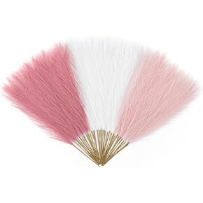 Alecono 𝟯𝟬𝙋𝙘𝙨 Pampas Grass 17in, Pink Pampas Grass Decor for Home Decoration, Faux Pampas Grass Wall Decor for Wedding Centerpieces Party Decorations(Blush, Cream, Pink)