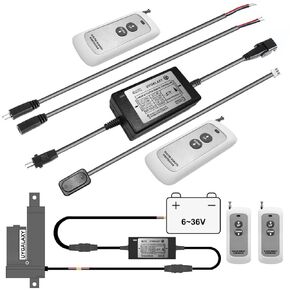 وحدة تحكم المحرك الخطي DC Motor 6V/12V/24V/29V/36V تحافظ على التبديل اللحظي للأمام/الخلف مع جهازي تحكم عن بعد لاسلكي DPDT للمحركات (6 ~ 36 فولت)