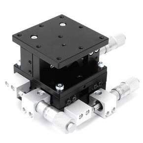 XYZ 3-Axes Manual Linear Stage，60 x 60mm Trimming Platform Tuning Sliding Table，Micrometer Linear Stage Trimming Platform，for Production Machinery，Testing Equipment，Optical Experimental Measurement