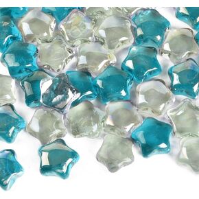 نجمة الزجاج زهرية حشو النجوم الزخرفية شكل الخرز الزجاجي قسط للمزهريات الأحجار الكريمة حوض السمك الحصى ديكور الجدول مبعثر ديكور أزرق واضح 1.3 رطل 40 جهاز كمبيوتر شخصى in Kuwait