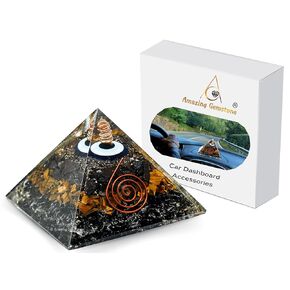 Car Dashboard Anti Slip Pyramid for Protection - Orgone Healing Crystal Car Dashboard Ornament Accesorios Para Carro De Mujer - Cool Car Accessories Chakra Protection Orgone Pyramid