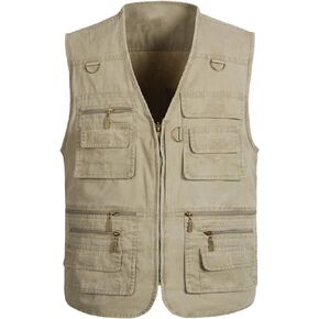 Men's Lightweight Utility Fishing Vest V Neck Safari Photographer Vests