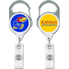 Wincraft NCAA Kansas Jayhawks Badge HolderPremium Retractable Badge Holder, Team Colors, One Size