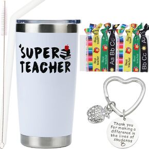 MEANT2TOBE Teacher Gifts for Women,Teacher Appreciation Gift,Christmas Gifts,Teacher Birthday Gifts,New Teacher Gifts, Super Teacher Mug Cup Tumbler Keychain,A Truly Great Teacher,Teacher Gift