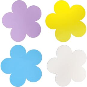 Daisy Foam Craft Shapes, 48/Pack, Includes 12 White, 12 Blue, 12 Yellow, 12 Lavender, for Craft Projects.
