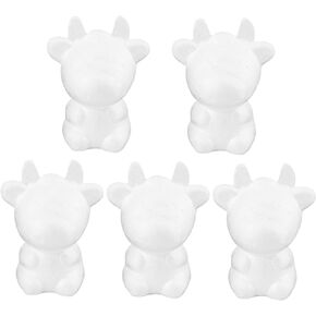5pcs Foam Cow Christmas Decor Christmas Ornaments Christmas Tree Ornaments Craft Prop Kids DIY Ornament DIY Cow DIY Crafts Cow Kids DIY Prop Cow DIY Craft White Mini Child Gift