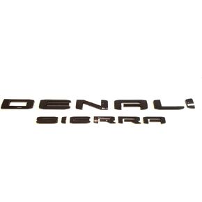مجموعة من 4 قطع 2019-2023 شعارات Denali DENALIHD Plus one Sierra Letters Badges ملصقات ثلاثية الأبعاد للوحة الاسم متوافقة مع Sierra 1500 2500HD 3500HD Denali HD 23400374 (أسود بالكامل)