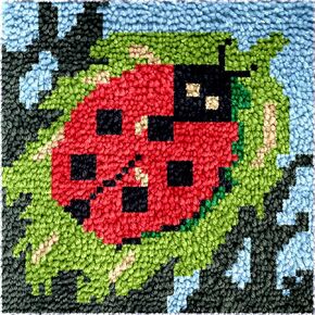 Latch Hook Kits for Kids,DIY Rug Crafts Butterfly Pattern Color Printed Canvas,Latch Hook Kits for Beginners Handmade Needlework Crafts Home Decoration,12"x12"
