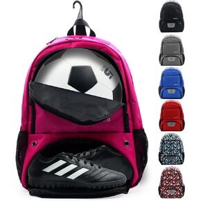 ZOEA Soccer Bag - Backpack for Soccer, Basketball & Football & Volleyball with Shoe & Ball Compartment for Adults