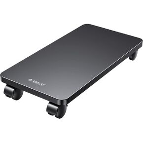 Metal Computer Tower Stand, ORICO Mobile CPU Holder, 4 Caster Wheels Computer Tower Stand Carts on Carpet Fits for Most Computer Tower, Gaming PC, PC Holder, ATX Case（Black, 16.14 * 8.38 * 0.78inch）