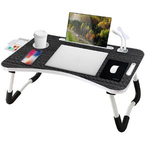 Laptop Desk,Lap Desk, Foldable Desk Bed Tray, Lap Desk for Bed with USB Charge Port/Cup Holder/Storage Drawer for Multi-Function Notebook Stand for Working,Reading