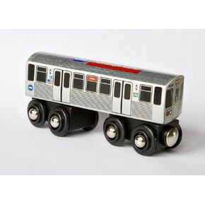 Munipals MP0311OR Wooden Subway "L" Train Chicago CTA Orange Line Midway Airport