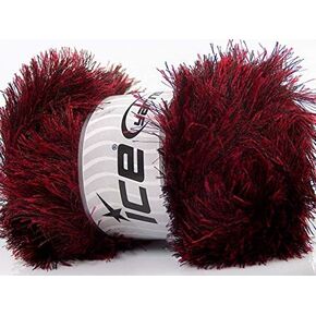 Midnight Valentine Red Black Eyelash Yarn - 100 Gram, 164 Yards