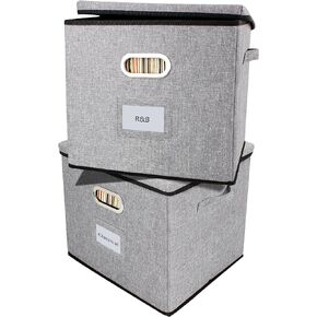 Vinyl Record Storage Box Hold 100+ 12" Albums Stackable LP Storage Bin with Lid Record Holder Protect Albums, CDs, Books, Magzine, Files