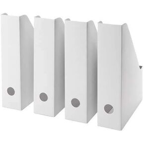 White Magazine File Organizer Storage Box (8 Pack)