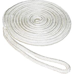 SeaSense Double Braid Nylon Dock Line, 3/8-Inch x 25-Feet, White