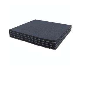 Adhesive Foam Padding, 4 Pieces Neoprene Foam Anti Vibration Pads High Density Closed Cell Foam Sheet, Insulation Soundproofing Black (4" x 4" x 3/4", 4 Pcs)