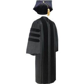 Unisex Deluxe Doctoral Graduation Gown with Tam