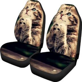 Auto Car Seat Covers Fun Cute Cat Print Seat Protector