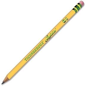 Ticonderoga Laddie Woodcase Pencil w/ Eraser, HB #2, Yellow, Dozen