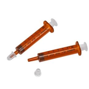Covidien 8881906005 Monoject Oral Syringe, Polypropylene, 6 mL Capacity, Amber (Pack of 100)