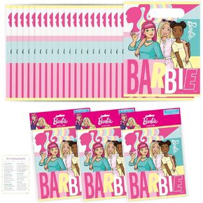 Unique Barbie Party Favor Bags Set – 24 Barbie Party Bags, Checklist – Barbie Birthday Party Decorations & Supplies, Barbie Goodie Bags for Girls Birthday