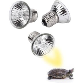 25W Uva Uvb Reptile Light Bulb Habitat Basking Heat Full Spectrum Sun Lamp Turtle Tank Accessories Sunbathe for Lizard Amphibians (3-Pack)