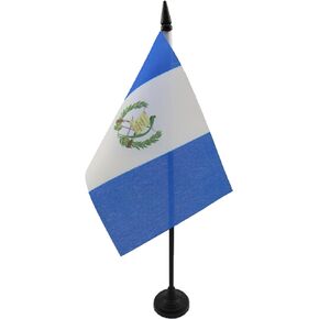 AZ FLAG Guatemala Table Flag 4'' x 6'' - Guatemalan Desk Flag 15 x 10 cm - Black Plastic Stick and Base