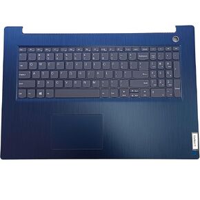 Replacement Laptop Upper Case Palmrest Keyboard Touchpad Assembly Part for Lenovo Ideapad 3-17IIL05 17IML05 17ADA05 17ARE05 5CB0X56805 Blue