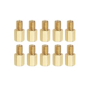 YOKIVE 10 Pcs M6 Standoff Screws, Brass Hex PCB Standoffs, Keep Height Consistent, Great for Motherboard (Gold Tone, 10mm+8mm)