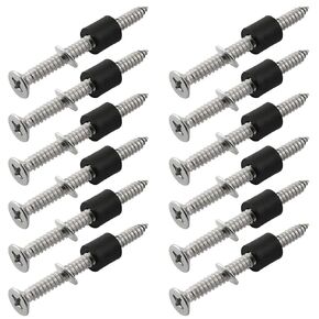 12Sets Board Nail Installation Kit Pegboard Mounting Kit (12 x M6 Screws + 12 x M6 Flat washers + 12 x 6 * 12 * 12mm Plastic washers)