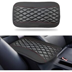 Car Center Console Cushion Pad, Universal Waterproof PU Leather Car Armrest Seat Box Cover Protector, Suitable for Most Vehicles, Trucks Auto Interior Accessories (Purple)