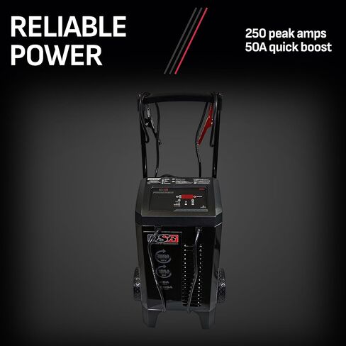 DSR131-250 أمبير (12 فولت) 125 أمبير (6 فولت) 50 أمبير 6 فولت/12 فولت برو شاحن بطارية السيارة الذكية - شاحن بطارية تلقائي بالكامل، صيانة البطارية وشاحن سيارة محمول للموزع + استخدام المتجر in Kuwait