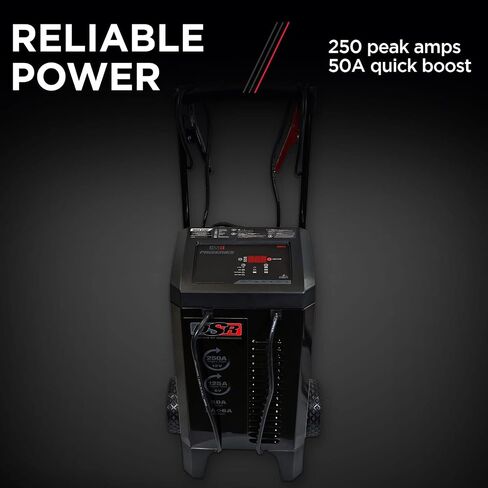 DSR131-250 أمبير (12 فولت) 125 أمبير (6 فولت) 50 أمبير 6 فولت/12 فولت برو شاحن بطارية السيارة الذكية - شاحن بطارية تلقائي بالكامل، صيانة البطارية وشاحن سيارة محمول للموزع + استخدام المتجر in Saudi Arabia