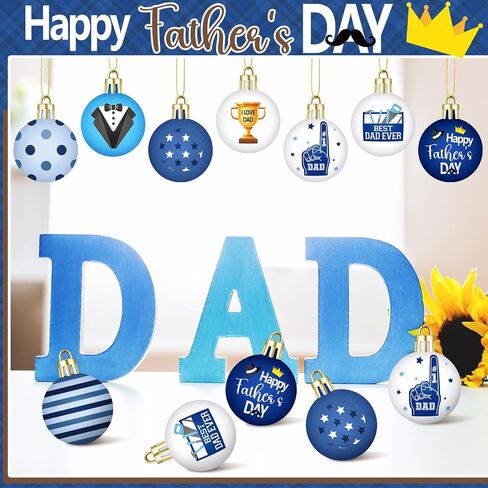 Civaner 40 Pcs 1.97'' Happy Father's Day Balls Ornaments for Tree Best Dad Ever Hanging Balls Ornaments Dad Birthday Gifts Hanging Decorations Father's Day Party Decor Supplies (Mother) in Saudi Arabia