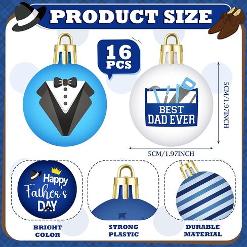 Civaner 40 Pcs 1.97'' Happy Father's Day Balls Ornaments for Tree Best Dad Ever Hanging Balls Ornaments Dad Birthday Gifts Hanging Decorations Father's Day Party Decor Supplies (Mother) in Saudi Arabia