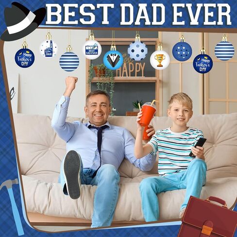 Civaner 40 Pcs 1.97'' Happy Father's Day Balls Ornaments for Tree Best Dad Ever Hanging Balls Ornaments Dad Birthday Gifts Hanging Decorations Father's Day Party Decor Supplies (Mother) in Saudi Arabia