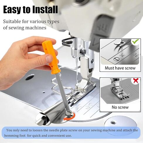 Universal Sewing Rolled Hemmer Foot Set 8Pcs [3-10mm], Rolled Hem Presser Foot, Suitable for Brother Sewing Machine, Industrial Sewing Machine Etc, Curved Scroll Rolled Hem Foot, 3/4/5/6/7/8/9/10mm in Saudi Arabia