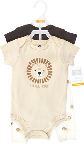 Hudson Baby Unisex Baby Unisex Baby Cotton Bodysuit and Pant Set, Brave Lion, 12-18 Months in Saudi Arabia