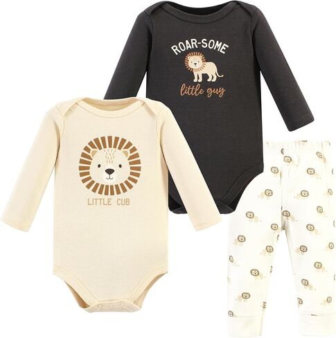 Hudson Baby Unisex Baby Unisex Baby Cotton Bodysuit and Pant Set, Brave Lion, 12-18 Months in Saudi Arabia