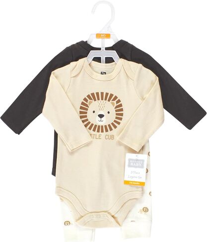 Hudson Baby Unisex Baby Unisex Baby Cotton Bodysuit and Pant Set, Brave Lion, 12-18 Months in Saudi Arabia