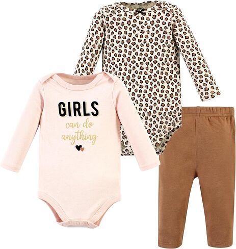 Hudson Baby baby-girls Unisex Baby Cotton Bodysuit and Pant Set, Cinnamon Hearts, 18-24 Months in Saudi Arabia