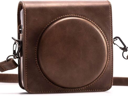 حافظة واقية لكاميرا Fujifilm instax Square SQ6 الفورية، ذهبي أحمر الخدود - حافظة جلدية نباتية ممتازة مع حزام قابل للفصل، حاجب عتيق in Kuwait