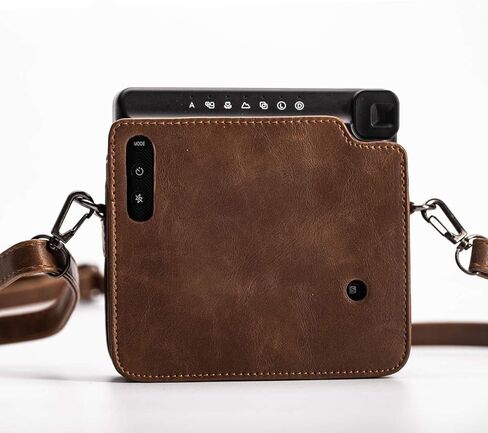 حافظة واقية لكاميرا Fujifilm instax Square SQ6 الفورية، ذهبي أحمر الخدود - حافظة جلدية نباتية ممتازة مع حزام قابل للفصل، حاجب عتيق in Kuwait