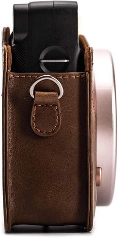 حافظة واقية لكاميرا Fujifilm instax Square SQ6 الفورية، ذهبي أحمر الخدود - حافظة جلدية نباتية ممتازة مع حزام قابل للفصل، حاجب عتيق in Kuwait