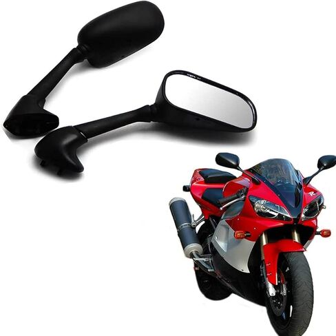 دراجة نارية الأسود سباق مرايا الرؤية الخلفية مرآة جانبية لياماها YZF R1 19982001 R6 19992005 R6S 20062008 SYHSJ-058 in Kuwait