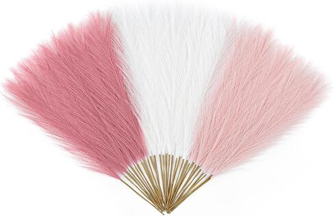 Alecono 𝟯𝟬𝙋𝙘𝙨 Pampas Grass 17in, Pink Pampas Grass Decor for Home Decoration, Faux Pampas Grass Wall Decor for Wedding Centerpieces Party Decorations(Blush, Cream, Pink) in Saudi Arabia