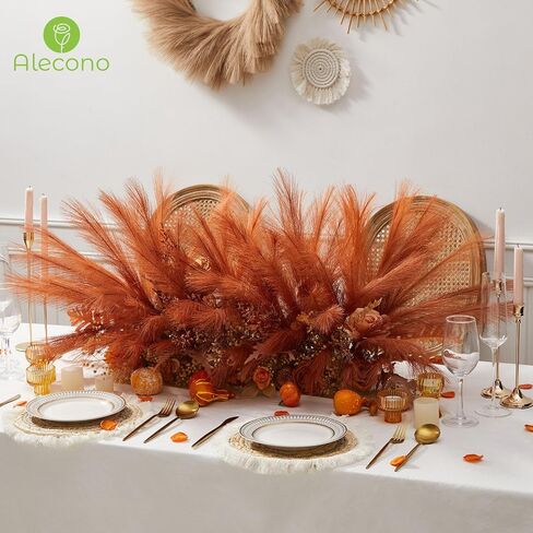 Alecono 𝟯𝟬𝙋𝙘𝙨 Pampas Grass 17in, Pink Pampas Grass Decor for Home Decoration, Faux Pampas Grass Wall Decor for Wedding Centerpieces Party Decorations(Blush, Cream, Pink) in Saudi Arabia