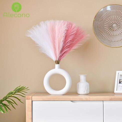 Alecono 𝟯𝟬𝙋𝙘𝙨 Pampas Grass 17in, Pink Pampas Grass Decor for Home Decoration, Faux Pampas Grass Wall Decor for Wedding Centerpieces Party Decorations(Blush, Cream, Pink) in Saudi Arabia
