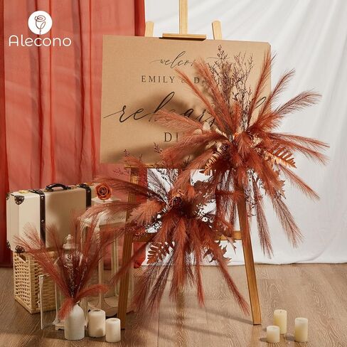 Alecono 𝟯𝟬𝙋𝙘𝙨 Pampas Grass 17in, Pink Pampas Grass Decor for Home Decoration, Faux Pampas Grass Wall Decor for Wedding Centerpieces Party Decorations(Blush, Cream, Pink) in Saudi Arabia